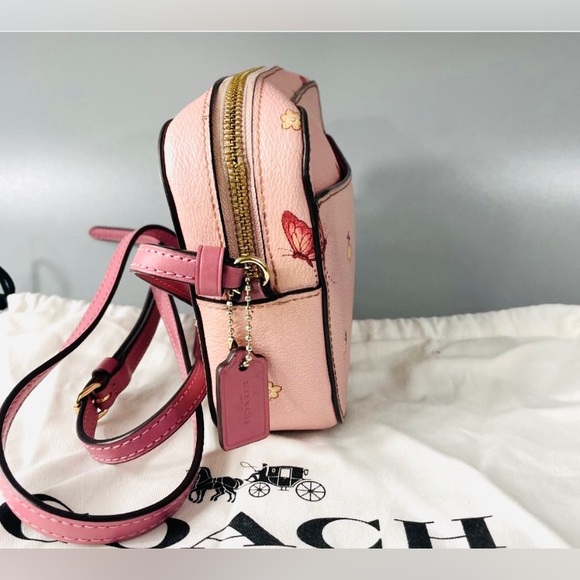 Coach Camera Bag Crossbody Pink With Butterfly Print - Picture 5 of 6